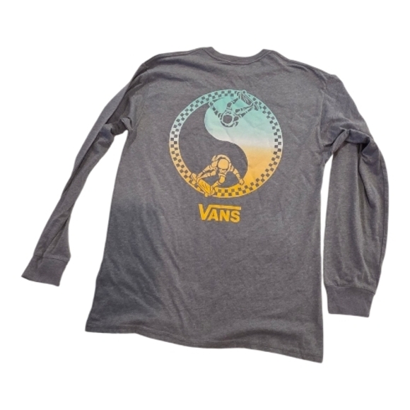 Vans Gray Tee with Teal and Yellow Logo - Picture 2 of 5